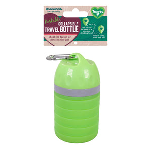 Rosewood Collapsible Travel Bottle - Collapsed height is 12cm / Expanded height is 21cm