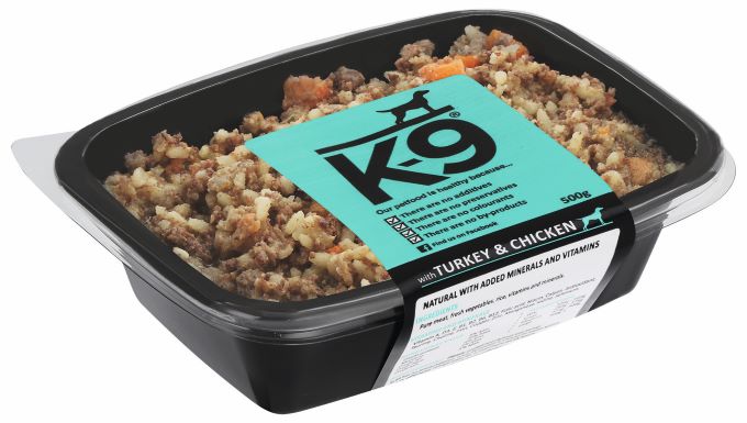 K-9 Frozen / Cooked Dog Food - Turkey and Chicken