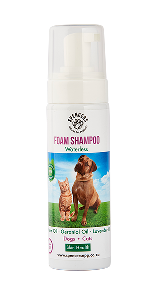 Spencers Natural Tick & Flea Repellent and Skin Healing WATERLESS FOAM Shampoo for Pets
