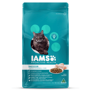 IAMS ADULT INDOOR WEIGHT & HAIRBALL CHICKEN Cat Food (Also good for Senior Cats) 1kg, 3kg & 8kg