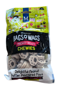 Montego Bags O' Wags Mighty Treats - Delightful Peanut Butter Flavoured Paws