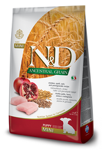 Load image into Gallery viewer, FARMINA N&amp;D ANCESTRAL GRAIN:  Puppy Food for All Breeds Chicken, Spelt, Oats &amp; Pomegranate Recipe
