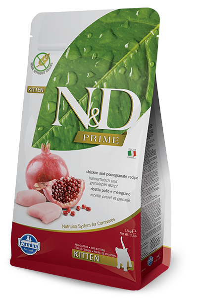 FARMINA N&D PRIME GRAIN-FREE: Kitten Food for All Breeds Chicken & Pomegranate Recipe