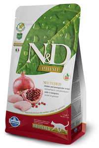 FARMINA N&D PRIME GRAIN-FREE:  Neutered Cat Food for All Breeds Free-Range Italian Chicken & Pomegranate Recipe