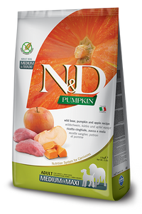 FARMINA N&D PUMPKIN GRAIN-FREE: Adult Dog Food for All Breeds Italian Wild Boar, Pumpkin & Apple
