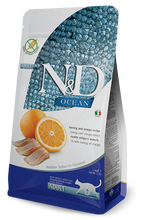 Load image into Gallery viewer, FARMINA N&amp;D PRIME GRAIN-FREE: Adult Cat Food for All Breeds Herring &amp; Orange Recipe
