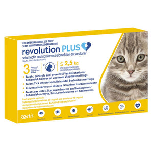 Revolution PLUS for Cats - Tick & Flea Control  6-in1 Protection - 3 pips in the box